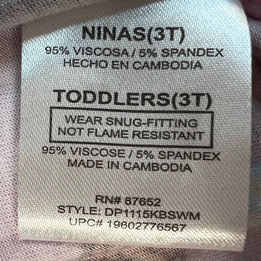 Disney Princess Toddler Girls Pink Viscose Zip Footless Pajamas 3T Moana Ariel